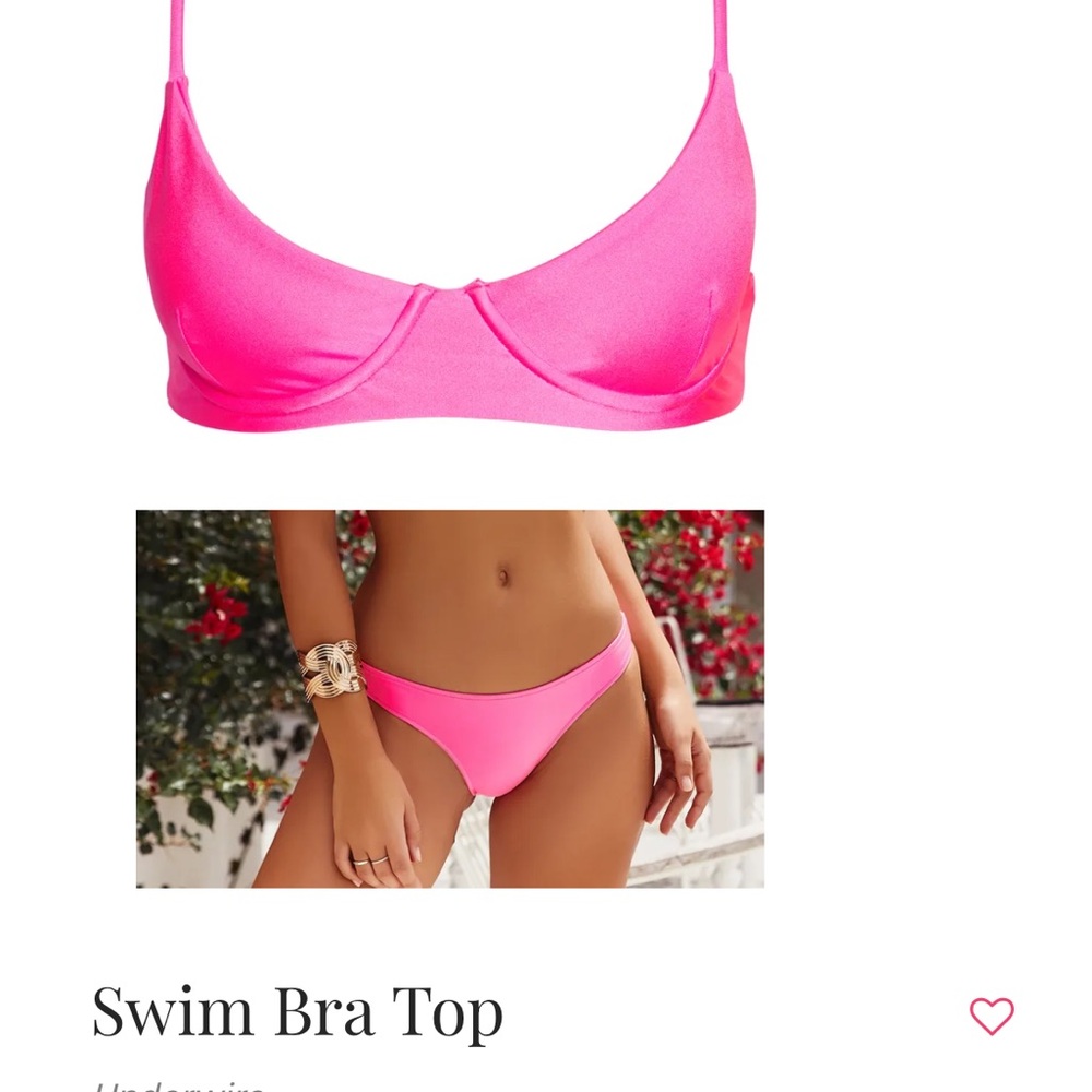 Doll: Shiny Neon Pink Swim Bra Top (Lg) & Classic Banded Scrunch Bottom (Med)